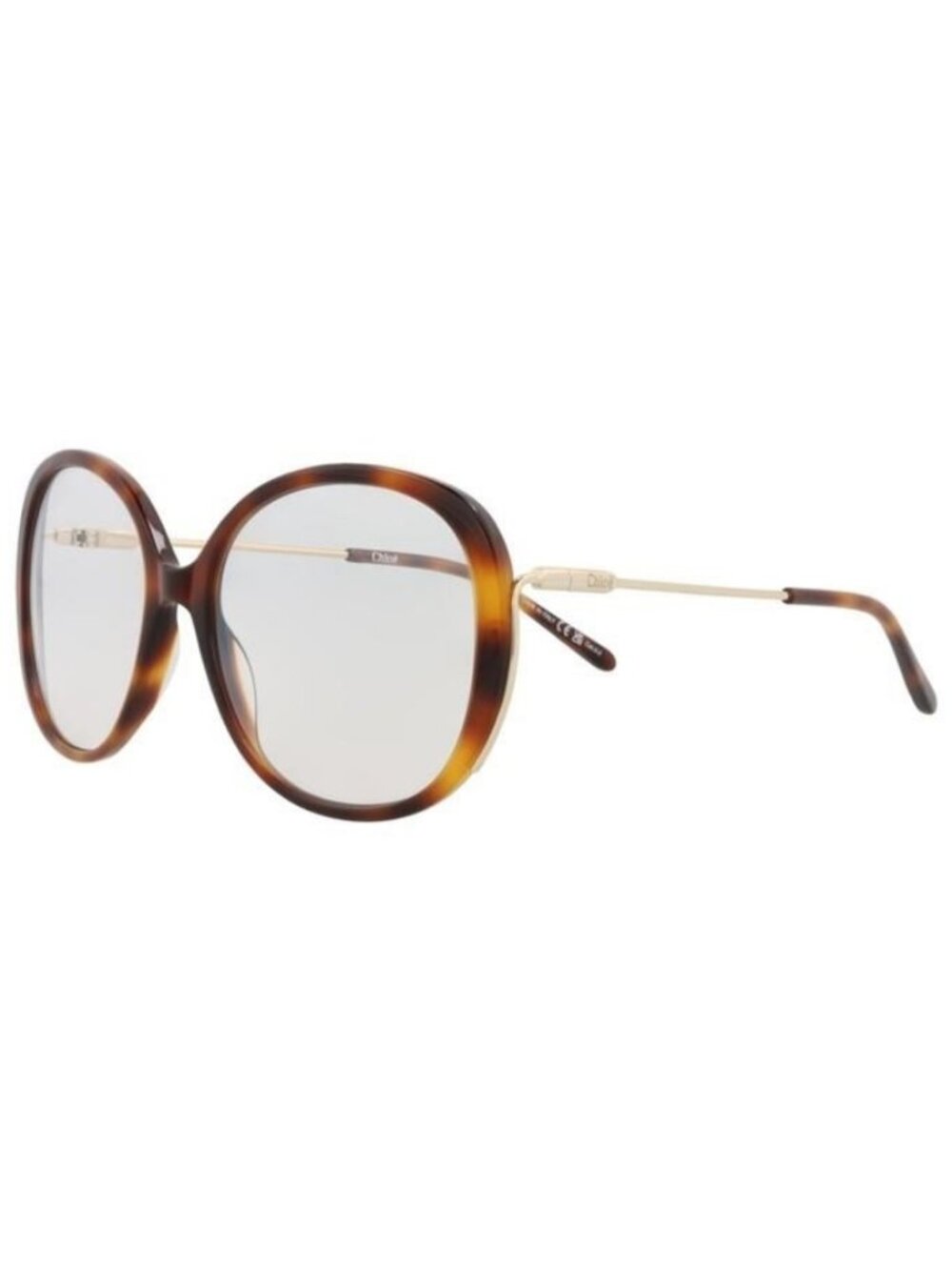 New Chloé Womens Round/Oval Havana Gold Transparent Fashion Designer Eyeglasses
